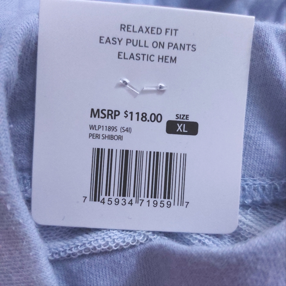 NWT Wildfox Womens Periwinkle Relaxed Easy Pull On Tie Dye Joggers MSRP $118 - Picture 5 of 7